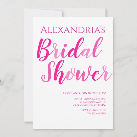 Vrijgezellenfeest Heet Roze Modern Party Kaart (Voorkant)