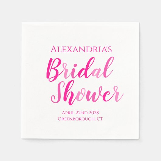 Vrijgezellenfeest Heet Roze Modern Party Servet (Voorkant)