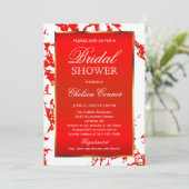 vrijgezellenfeest - Helderrood, wit en gouden kleu Kaart (Staand voorkant)