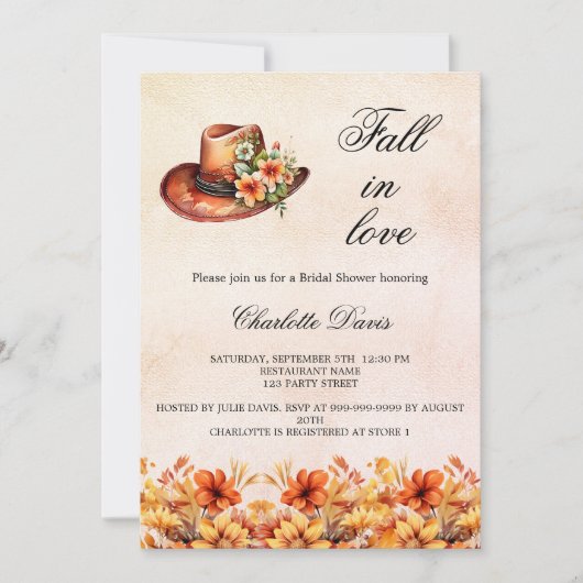 Vrijgezellenfeest herfst in liefde florals sinaasa kaart (Voorkant)