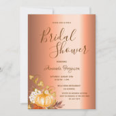 Vrijgezellenfeest herfst pompoen koperscript kaart (Voorkant)