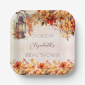 Vrijgezellenfeest herfst sinaasappel Bloemen Rusti Papieren Bordje (Voorkant)