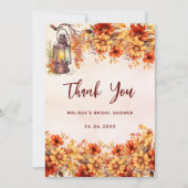 Vrijgezellenfeest herfst sinaasappel bloemetjes be kaart (Voorkant)