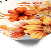 Vrijgezellenfeest herfst sinaasappel Florals Cowgi Poster (Hoek)