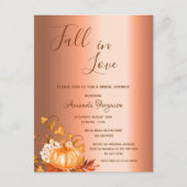 Vrijgezellenfeest herfst uit liefde koperen uitnod briefkaart (Voorkant)