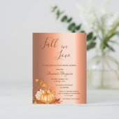 Vrijgezellenfeest herfst uit liefde koperen uitnod briefkaart (Staand voorkant)