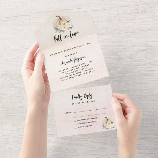 Vrijgezellenfeest herfst uit liefdespompoen RSVP All In One Uitnodiging (Afscheurbaar)