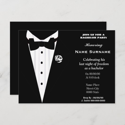 Vrijgezellenfeest, herfstfeest, bruidegom douche.. uitnodiging briefkaart (Voorkant / Achterkant)