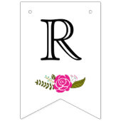 Vrijgezellenfeest hete roze aqua bloemen bruiloft  vlaggetjes (Derde vlag)