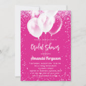 Vrijgezellenfeest hete roze witte ballonnen kaart (Voorkant)