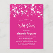 Vrijgezellenfeest hete roze witte sterren uitnodiging briefkaart (Voorkant)