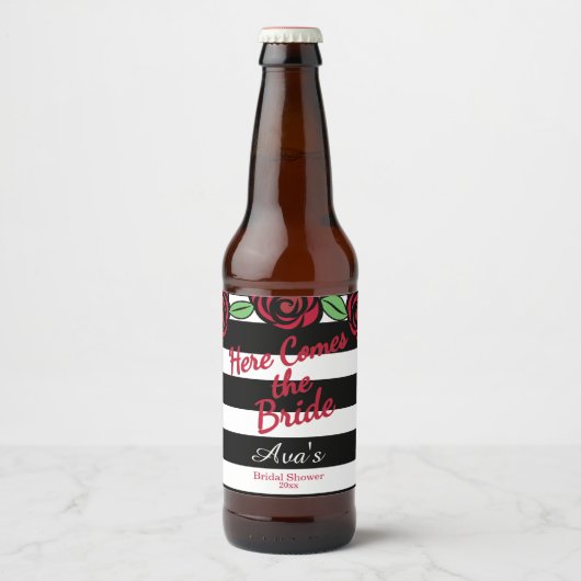 Vrijgezellenfeest, hier komt de Bride. Bier Etiket (Voorkant)