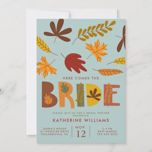 VRIJGEZELLENFEEST | Hier komt de Herfst bride Kaart (Voorkant)