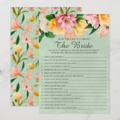 Vrijgezellenfeest hoe goed ken je het spel? kaart (Voorkant / Achterkant)