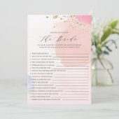 Vrijgezellenfeest hoe goed ken je het spel? kaart (Staand voorkant)