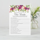 Vrijgezellenfeest hoe goed ken je het spel? kaart (Staand voorkant)