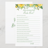 Vrijgezellenfeest Hoe goed ken jij Game Kaart (Voorkant / Achterkant)