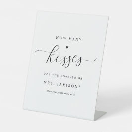 Vrijgezellenfeest hoeveel kussen spel elegant eenv reclamebord met voetstuk