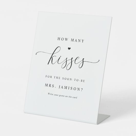 Vrijgezellenfeest hoeveel kussen spel elegant eenv reclamebord met voetstuk (Voorkant)