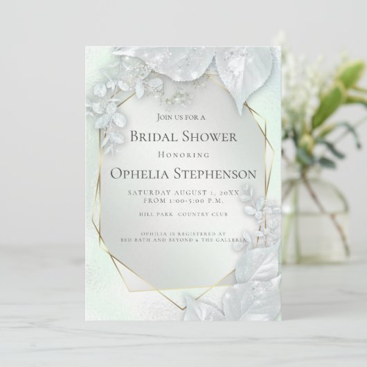 VRIJGEZELLENFEEST | Honeydew Green Pearl Shimmer Kaart (Staand voorkant)