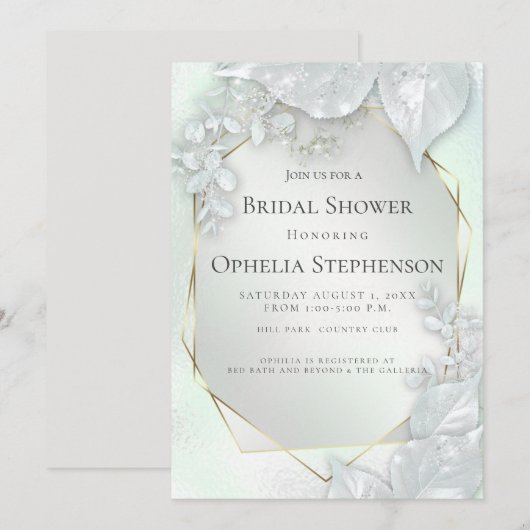 VRIJGEZELLENFEEST | Honeydew Green Pearl Shimmer Kaart (Voorkant / Achterkant)