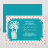 Vrijgezellenfeest Honingraat Mason Jar Wildflowers Kaart (Voorkant / Achterkant)