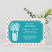 Vrijgezellenfeest Honingraat Mason Jar Wildflowers Kaart (Staand voorkant)