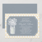 Vrijgezellenfeest Honingraat Mason Jar Wildflowers Kaart (Voorkant / Achterkant)