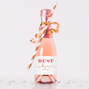 Vrijgezellenfeest Hostess Cute Bedankt voor je cad Sparkling Wijnetiket