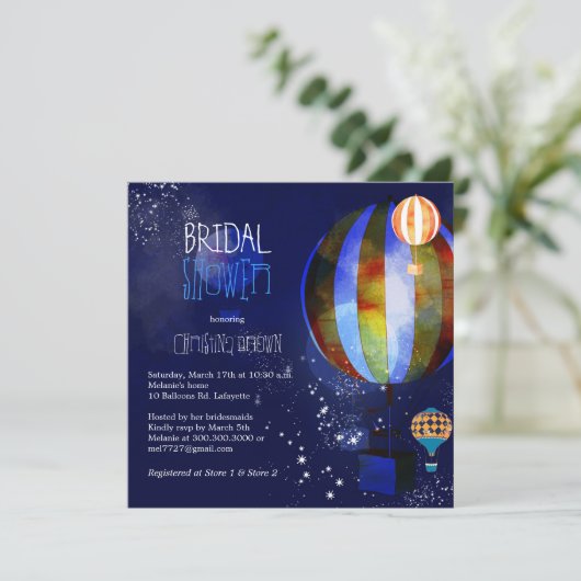 Vrijgezellenfeest 'Hot Air Luchtballons' Starry Ev Kaart (Staand voorkant)