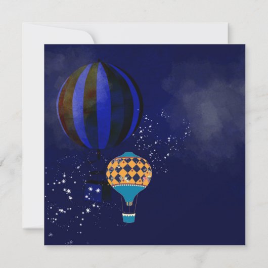 Vrijgezellenfeest 'Hot Air Luchtballons' Starry Ev Kaart (Achterkant)