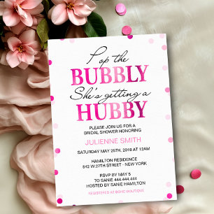 Vrijgezellenfeest Hot Pink Confetti Invitations Kaart