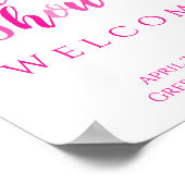 Vrijgezellenfeest Hot Pink Modern Party Welkom Pos Poster (Hoek)