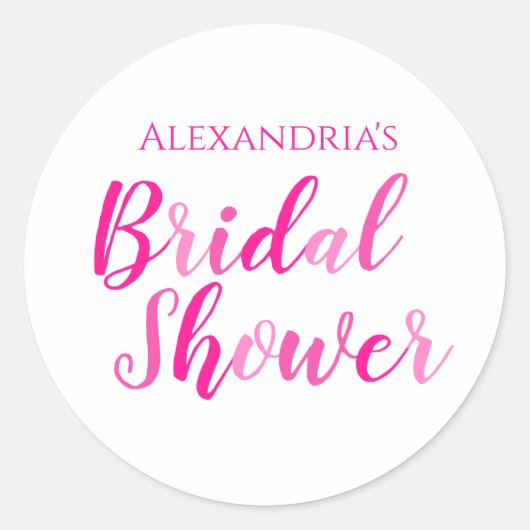 Vrijgezellenfeest Hot Pink Script Typografie Party Ronde Sticker (Voorkant)