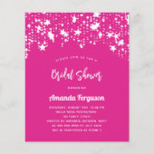 Vrijgezellenfeest Hot Pink Stars budget uitnodigin Flyer (Voorkant)