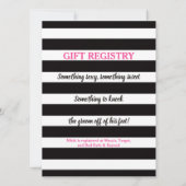 Vrijgezellenfeest Hot Roze Pioenzwart Witte Strepe Kaart (Achterkant)