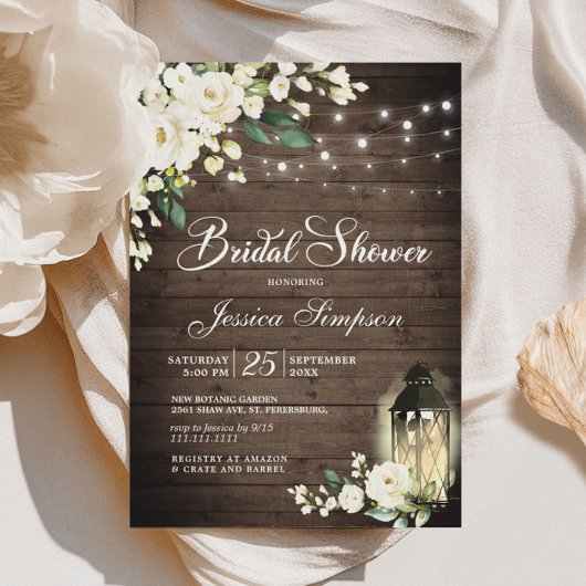 Vrijgezellenfeest hout en witte rozen kaart