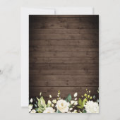 Vrijgezellenfeest hout en witte rozen kaart (Achterkant)