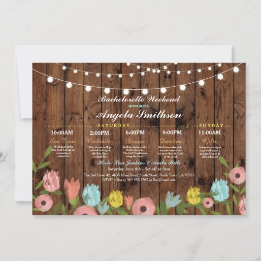 vrijgezellenfeest Hout Floral Itinerary Bacheloret Kaart (Voorkant)