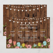 vrijgezellenfeest Hout Floral Itinerary Bacheloret Kaart (Voorkant / Achterkant)