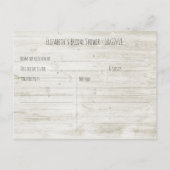 Vrijgezellenfeest Hout Floral String Lights Recipe Uitnodiging Briefkaart (Achterkant)