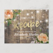 Vrijgezellenfeest Hout Floral String Lights Recipe Uitnodiging Briefkaart (Voorkant)