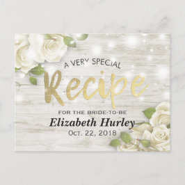 Vrijgezellenfeest Hout Floral String Lights Recipe Uitnodiging Briefkaart