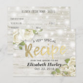 Vrijgezellenfeest Hout Floral String Lights Recipe Uitnodiging Briefkaart (Voorkant / Achterkant)