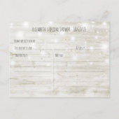 Vrijgezellenfeest Hout Floral String Lights Recipe Uitnodiging Briefkaart (Achterkant)