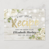 Vrijgezellenfeest Hout Floral String Lights Recipe Uitnodiging Briefkaart (Voorkant)