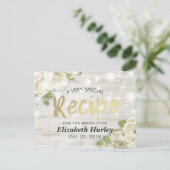 Vrijgezellenfeest Hout Floral String Lights Recipe Uitnodiging Briefkaart (Staand voorkant)