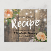 Vrijgezellenfeest Hout Floral String Lights Recipe Uitnodiging Briefkaart (Voorkant)