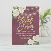 Vrijgezellenfeest Hydrangea Flowers Light Burgundy Kaart (Staand voorkant)