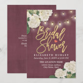 Vrijgezellenfeest Hydrangea Flowers Light Burgundy Kaart (Voorkant / Achterkant)